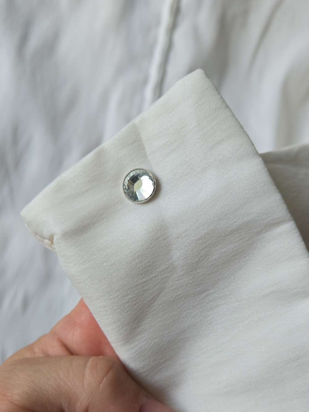Tadashi Collection Ivory Stretch Taffeta Blouse - Picture 3 of 7